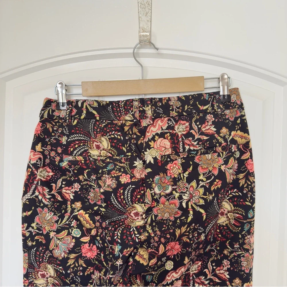 H&M Size 10 Cigarette Trousers Dark Academia Floral‎ Print Fairy Core Fall EUC